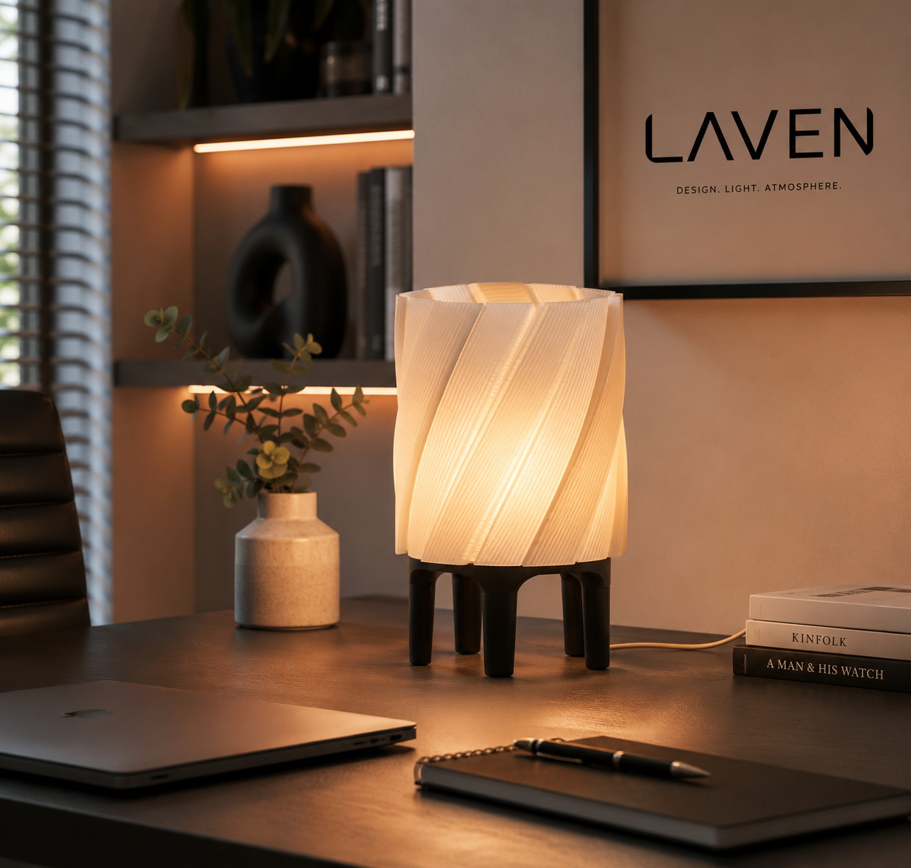 Judo lamp in a modern warm office