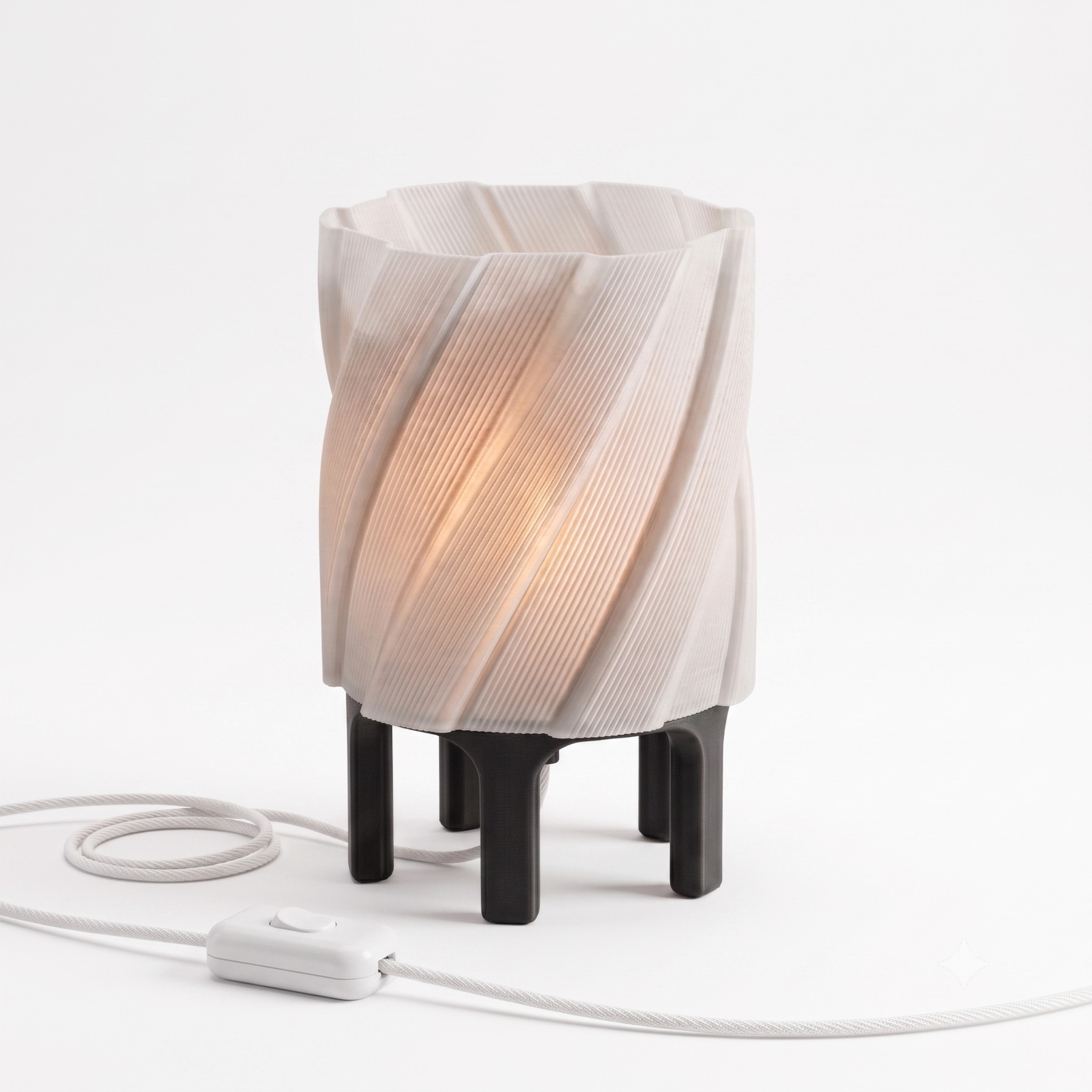 Judo lamp with black base on white background