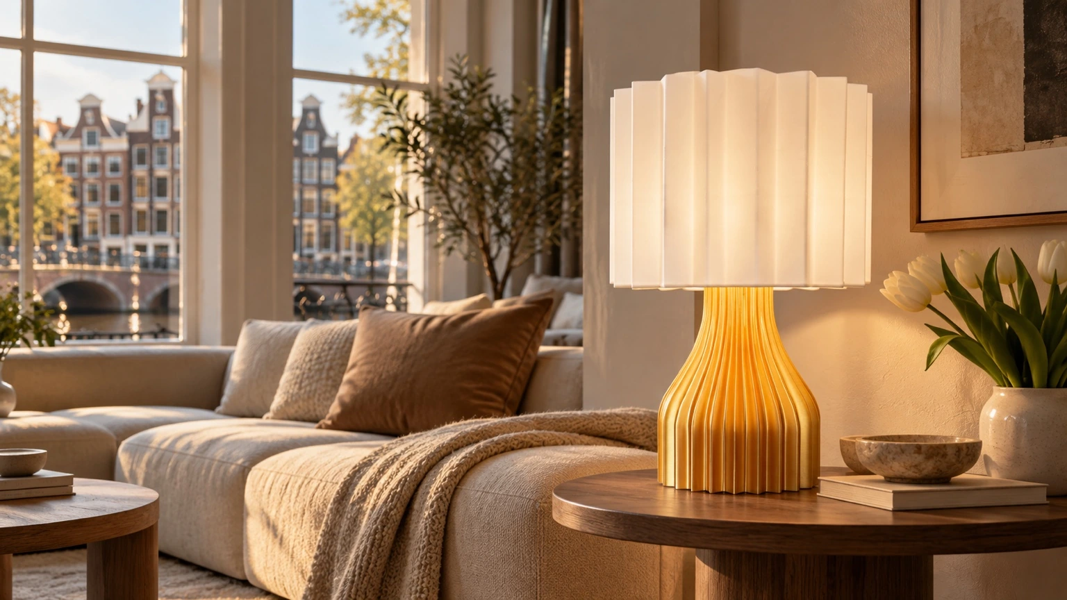 Vlore illuminated in a warm Amsterdam-inspired interior